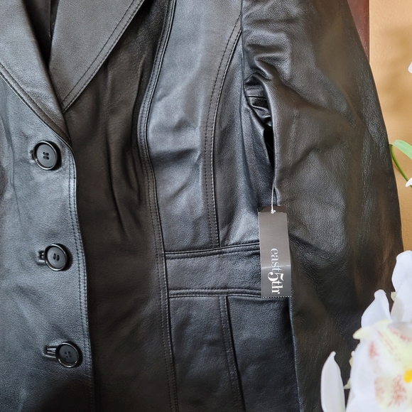 Vintage Leather Blazer Jacket - Picture 3 of 6